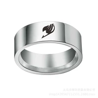 hot japanese anime anime fairy tail ring tattoo badge enamel cartoon stainless steel rings fashion cosplay accessory cool gifts