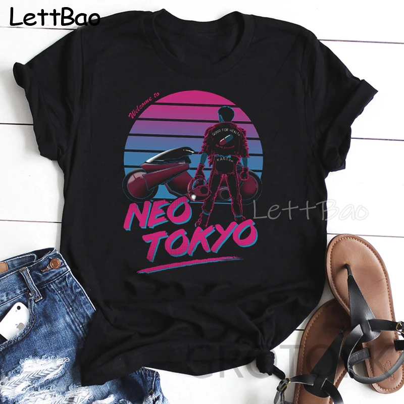 Футболка AKIRA Kaneda Shotaro женская футболка с рисунком Neo Dystopian надписью Tokyo одежда в