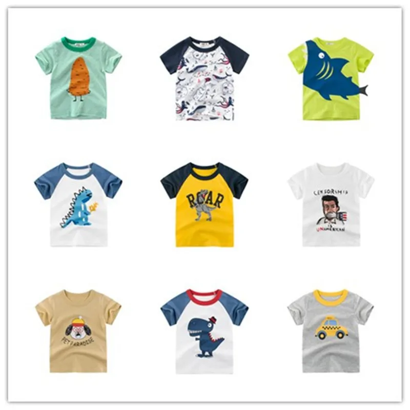 От 2 до 8 лет с принтом из мультфильма для маленьких мальчиков футболка на лето