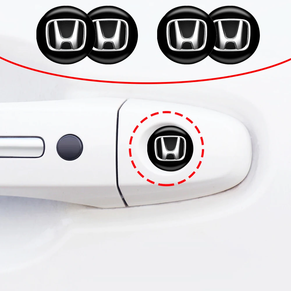 

4Pcs Car Lock Stickers Keyhole Anti-blocking Protection Styling For Honda Mugen Power Civic Accord CRV Hrv Fit Jazz Accessories