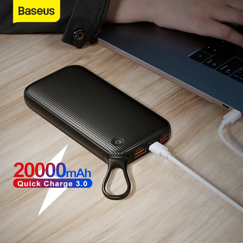 Baseus 20000 мАч портативное зарядное устройство с двумя usb портами для быстрой