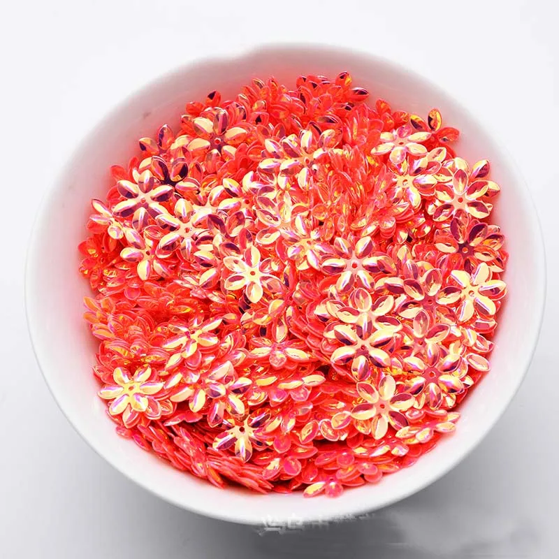 Золотые блестящие бусины 15 мм шестиконечные блестки в форме сливы аксессуары для