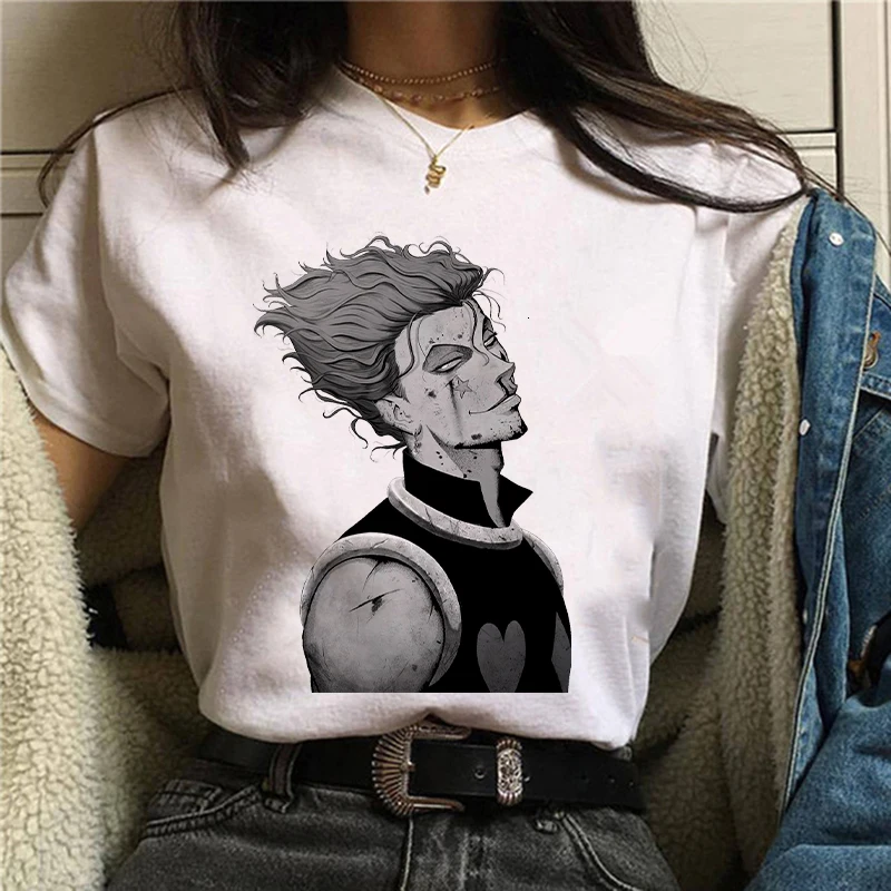 

Women's T-shirts Tops Kawaii Hunter X Hunter T-shirt Killua Zoldyck T-shirt Round Neck Casual Soft Anime female T-shirt