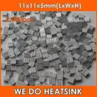 2000 шт. 11x11x5 мм экструдированные вентиляторы и охлаждающие алюминиевые теплоотвод ОЗУ с теплопроводящей прокладкой