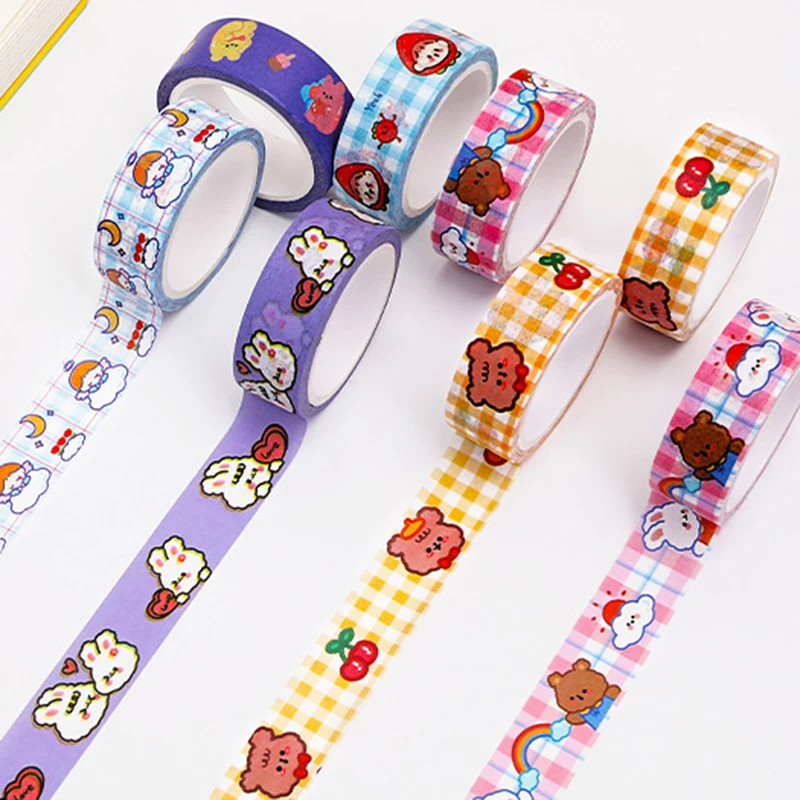 

Cartoon Bear Washi Tape Cute Girls DIY Hand Account Material Decoration Colorful Stickers 5 Meters Korean Stationery