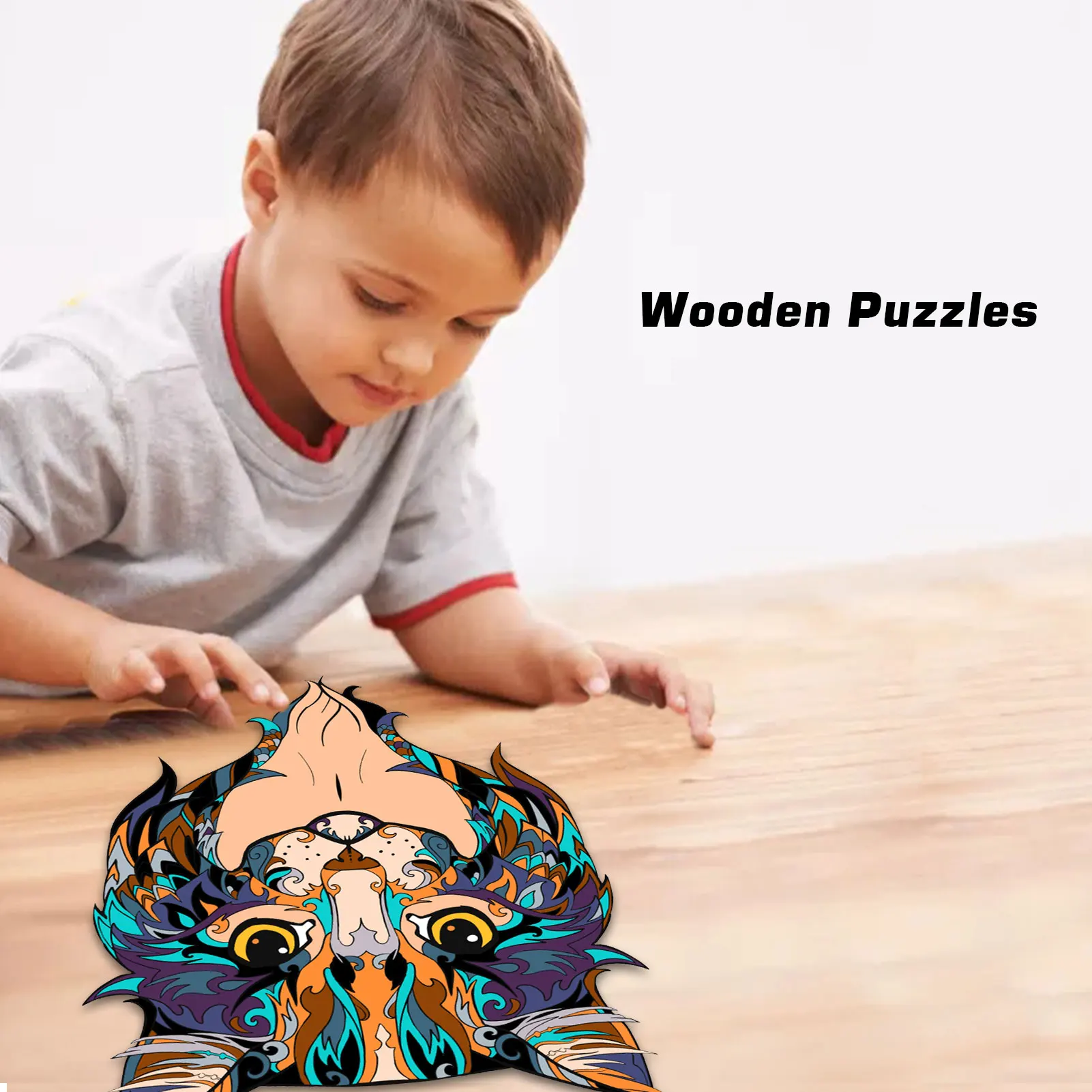 Unique Puzzle Wooden Animal Mystery Cat Gift Toys with Carton Boxes for Adult Children Education | Игрушки и хобби
