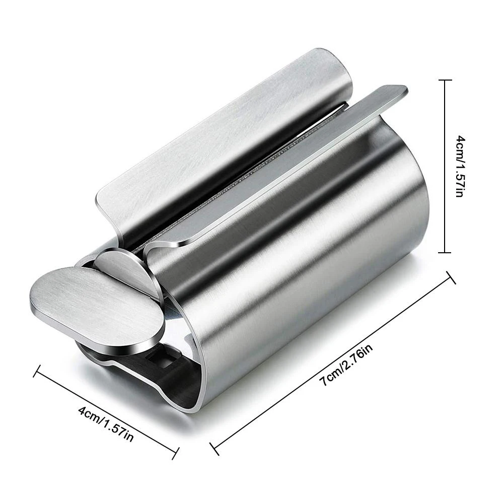 

Manual Stainless Steel Tube Rolling Toothpaste Dispenser Toothpaste Bathroom Face Cleanser Squeezer Toothbrush Holder Rack