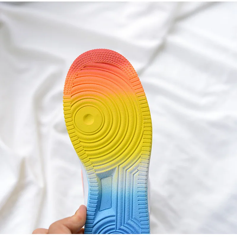 

Fashion Spring Atumn White Sneakers Casual Shoes For Women Thick Bottom Platform Rainbow Sports Shoes Zapatos Chaussure Femme