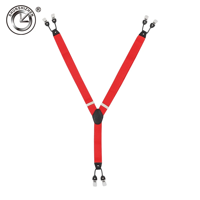 Модный классический эластичный зажим на планках с 6 зажимами мужские подтяжки