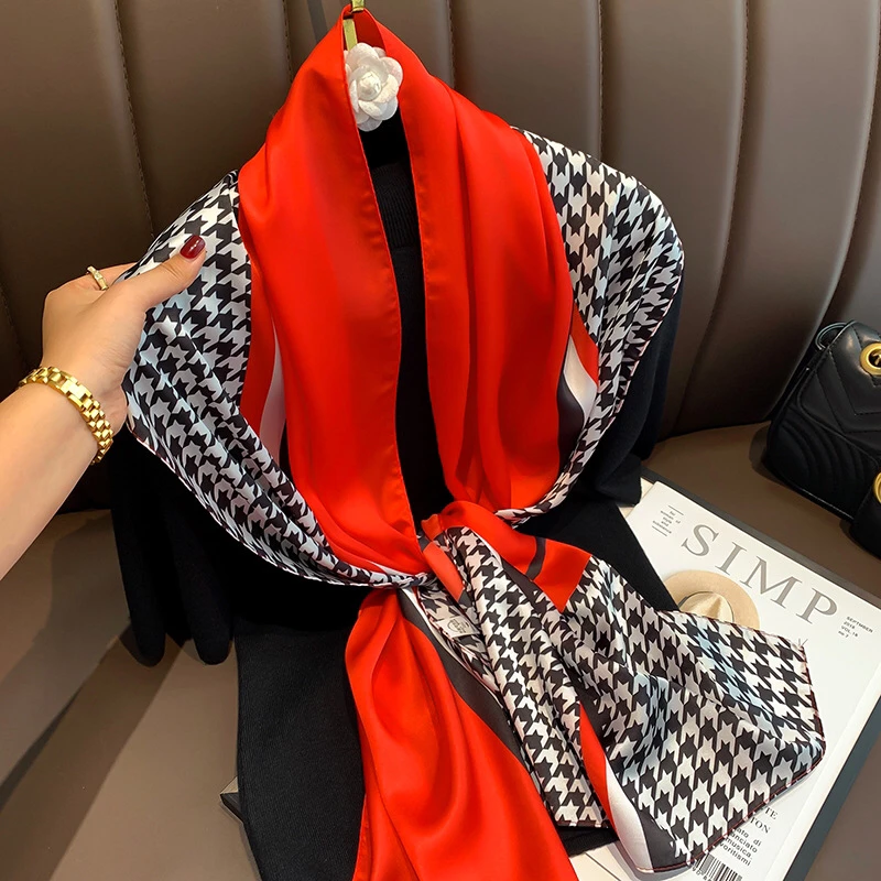 2021 new spring ladies scarf high quality shawl silk fashion headscarf beach sunscreen bag 40cm*160cm |