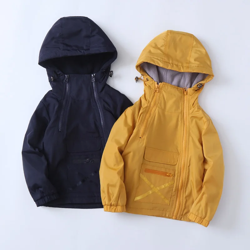 Brand Quality Autumn Winter Jackets for Boys Children Clothing Outdoor Coats Fleece Velvet Hooded Jacket Baby Kids Outerwear | Детская