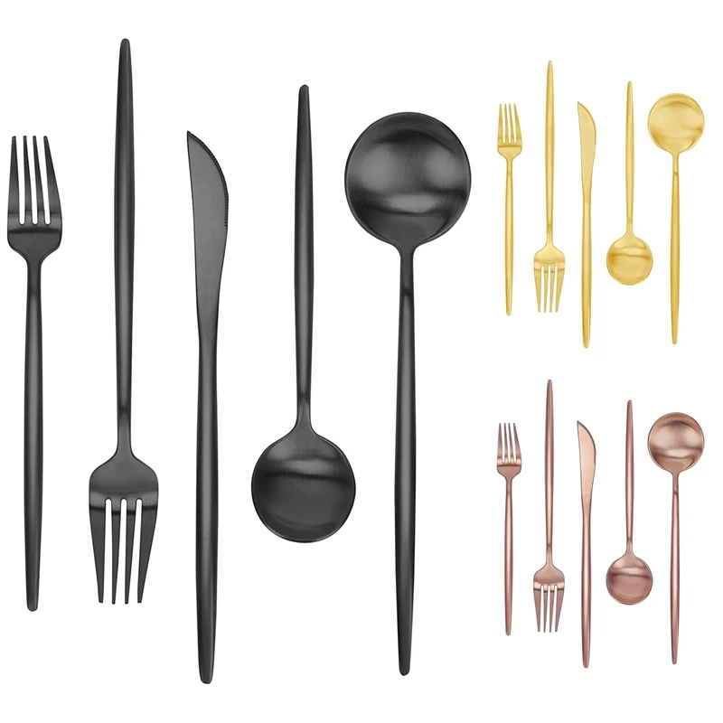 

Silverware Set 30 Pieces, L Flatware Set,Service for 6,Kitchen Utensil Set, Tableware Cutlery Set