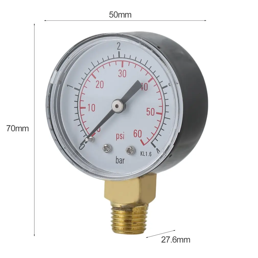 

Vacuum Manometer Mini Dial Portable Dual Scale Dial Gauge 1/4" 60 PSI 4 Bar Vacuum Pressure Meter 2" Dial Digital Display Gauge