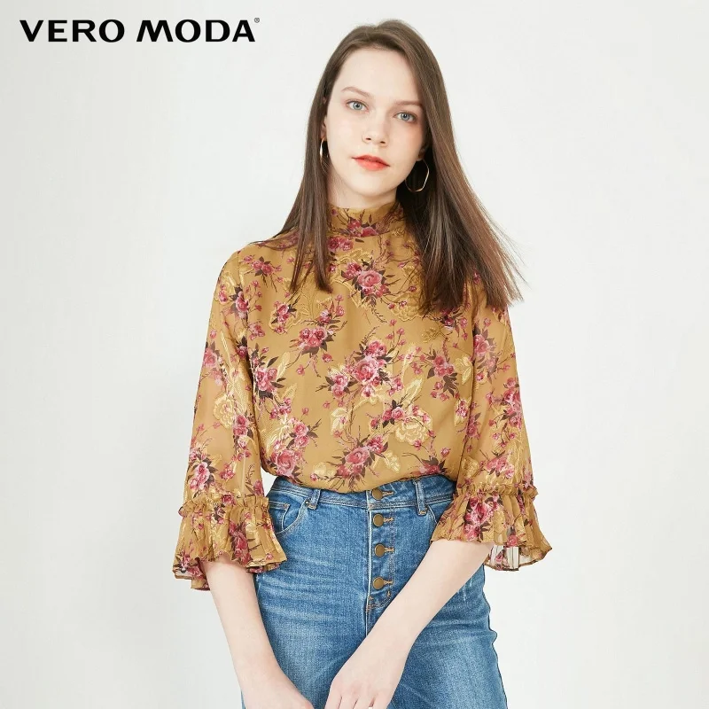 

Vero Moda женские Винтаж печатные декоративные ленты шифоновая рубашка | 320158522
