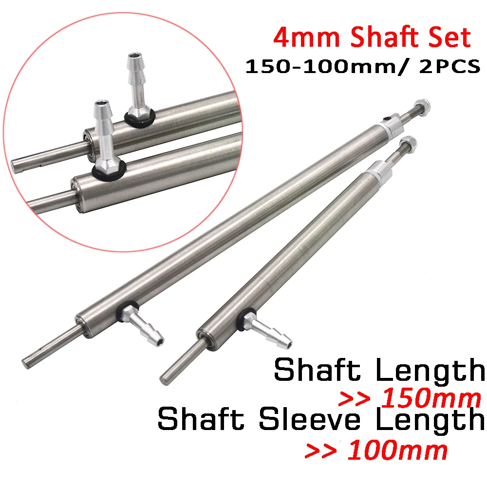 

2 PCS 4mm 150/100mm Stainless Steel Marine Boat Prop Shafts and Shaft Sleeve Tuber Set with Oil Nozzle for RC Boat