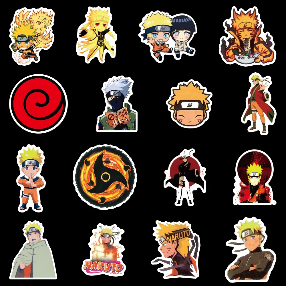 

NARUTO PVC Stickers 50 Sheets Waterproof Japanese Anime Personality DIY Graffiti Toy