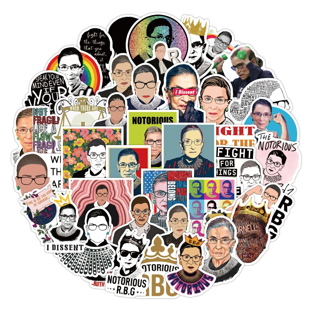 

50pcs RBG Ruth Bader Ginsburg Stickers For Laptop Skateboard Stationery Helmet Waterproof Adesivos Sticker Craft Supplies