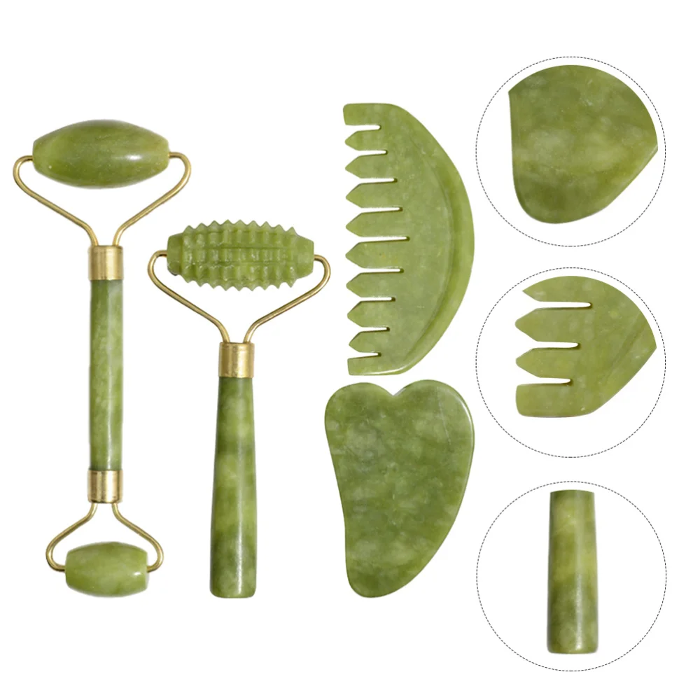

1Set Creative Face Massager Kit Tool Jade Comb Roller Rolling Massager