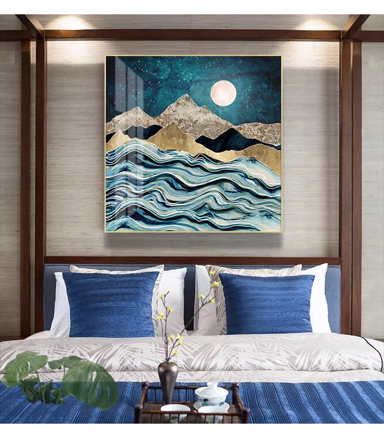 Декоративная картина восход солнца и золота настенное искусство холст с принтом