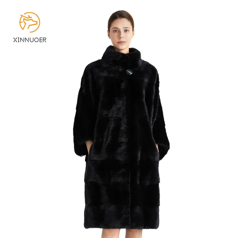 Женская норковая куртка теплая рубашка из натурального меха Летучая мышь с