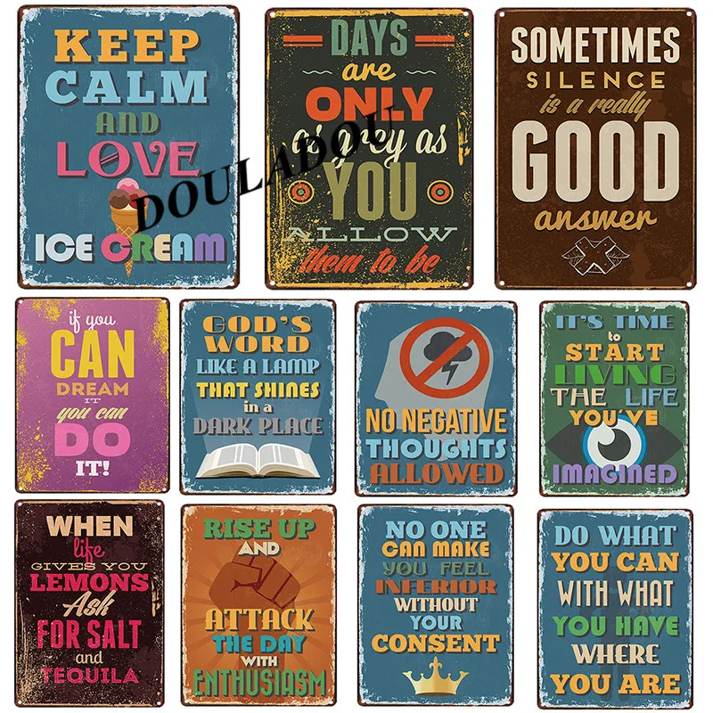 

[Douladou]Keep Calm Shabby Chic Tin Signs Vintage Kitchen Rules Metal Plates For Wall Bar Shop Club Bar Hotel Poster 20x30CM