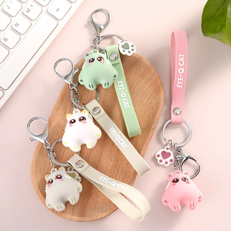 

Creative Anime Big-eyed Cat Doll Keychain For Women's Fashion Cute Bag Pendant Car Key Chain Fun Children's Couple Gift