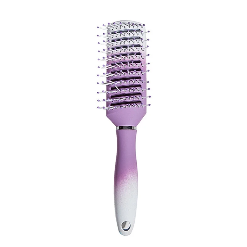 

Curved Vent Hair Brush Cushion Nylon Bristle Styling Brushes with Anti-static Rubber Pad Massage Hair Brush G99E