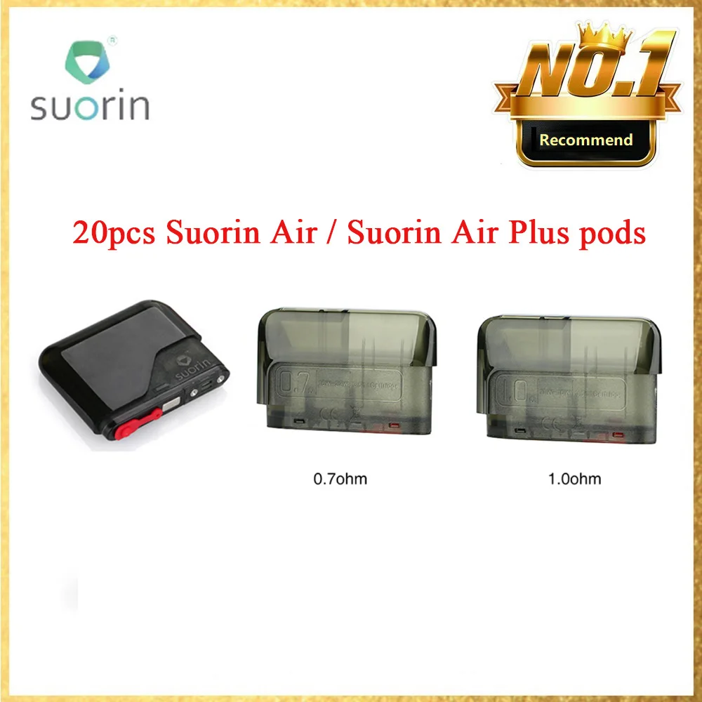 2 мл Suorin воздушный картридж 3,5 Ом и 1,0 мл Suorin Air Plus Pod картридж ohm электронная сигарета Vape Pod для Suorin Air/Air Plus комплект