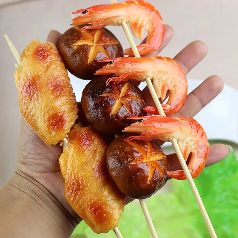 Simulation Barbecue String Vegetable Meat Food Model Fake Store Display Prop Toy Factory | Дом и сад
