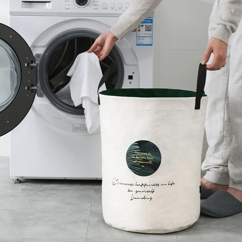 

Nordic Non-Woven Foldable Laundry Hamper Household Large-Capacity Toy Storage Basket with Handle