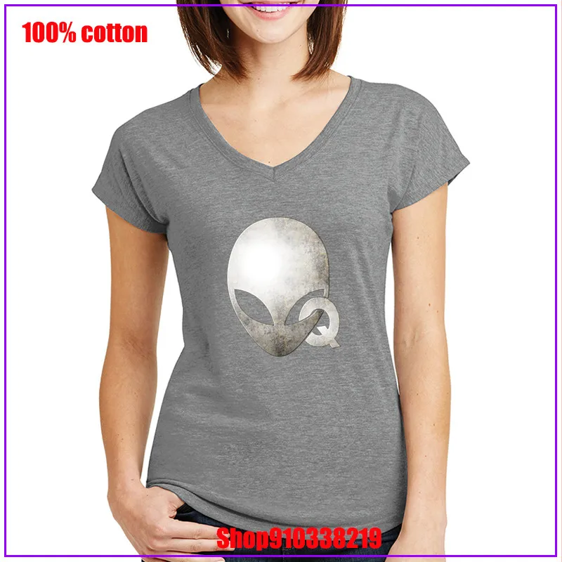 Women crop tops 2020 summer casual Qanon Alien print short-sleeved T-shirt women cheap v neck tee shirt vestidos ropa mujer | Женская