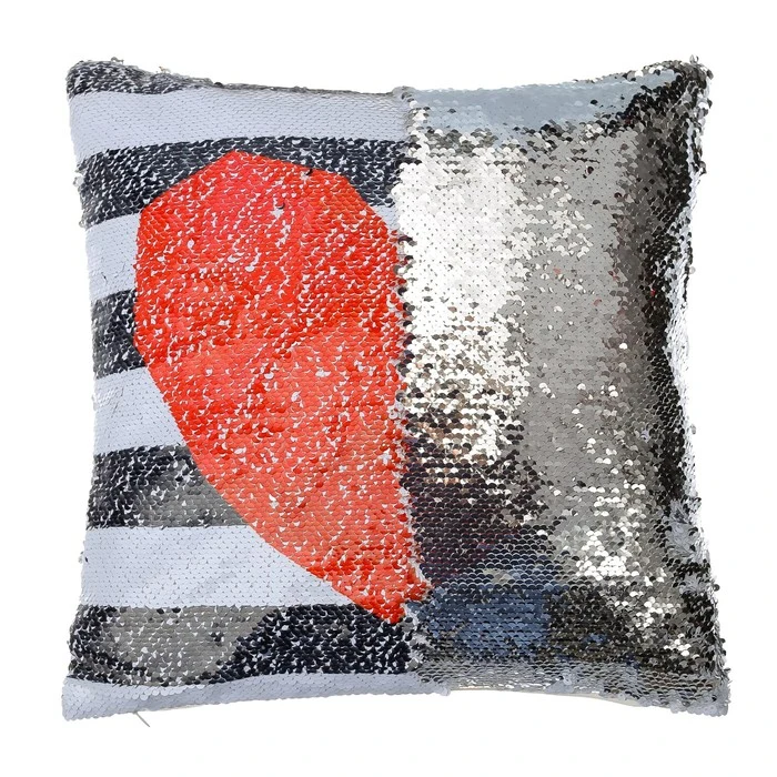 Pillowcase Ethel &quotHeart&quot 40 × cm decorative with sequins velor polyethylene 100% Home and kitchen products Cushion Cover Textile Garden |