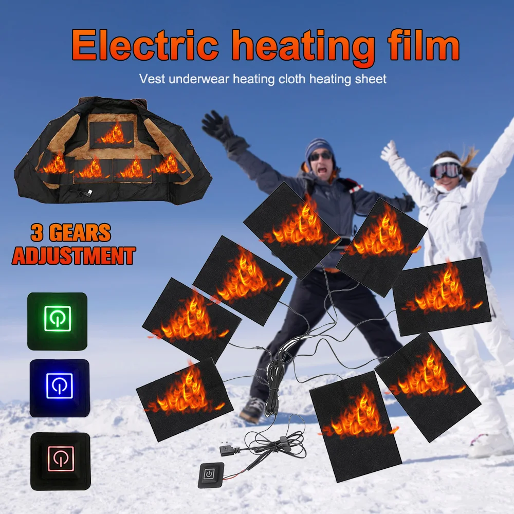 

Зимний уличный обогреватель для одежды с USB, зимние обогревающие прокладки, жилет, обогревающая грелка с 3 режимами регулировки температуры