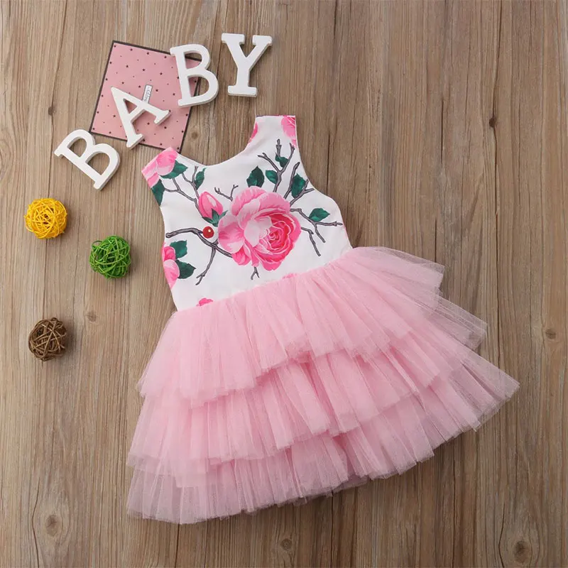 Летнее платье для девочек платья принцессы с принтом девочек-подростков