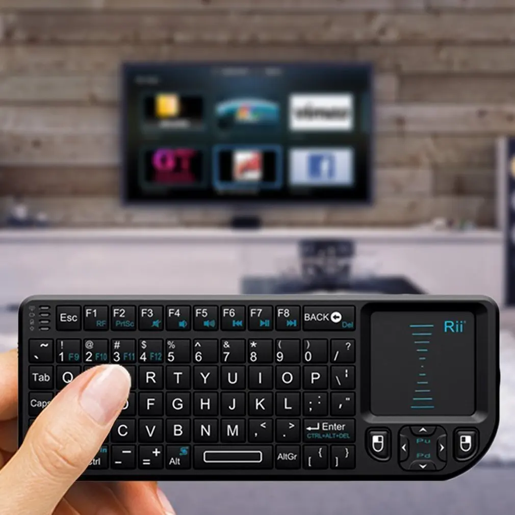 Rii X1 Mini 2 4G Беспроводная клавиатура с тачпадом для Smart tv HTPC ПК портативная умная