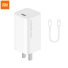 Настенное зарядное устройство Xiaomi GaN, 65 Вт, USB C, 50% быстрая Подача питания PD с кабелем 1 м Type-c для Mi 10 Pro Mi Macbook MateBook