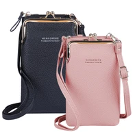 hot sell mobile phone bags with metal opening crossbody bags women mini pu leather shoulder messenger bag for girls gift 2021