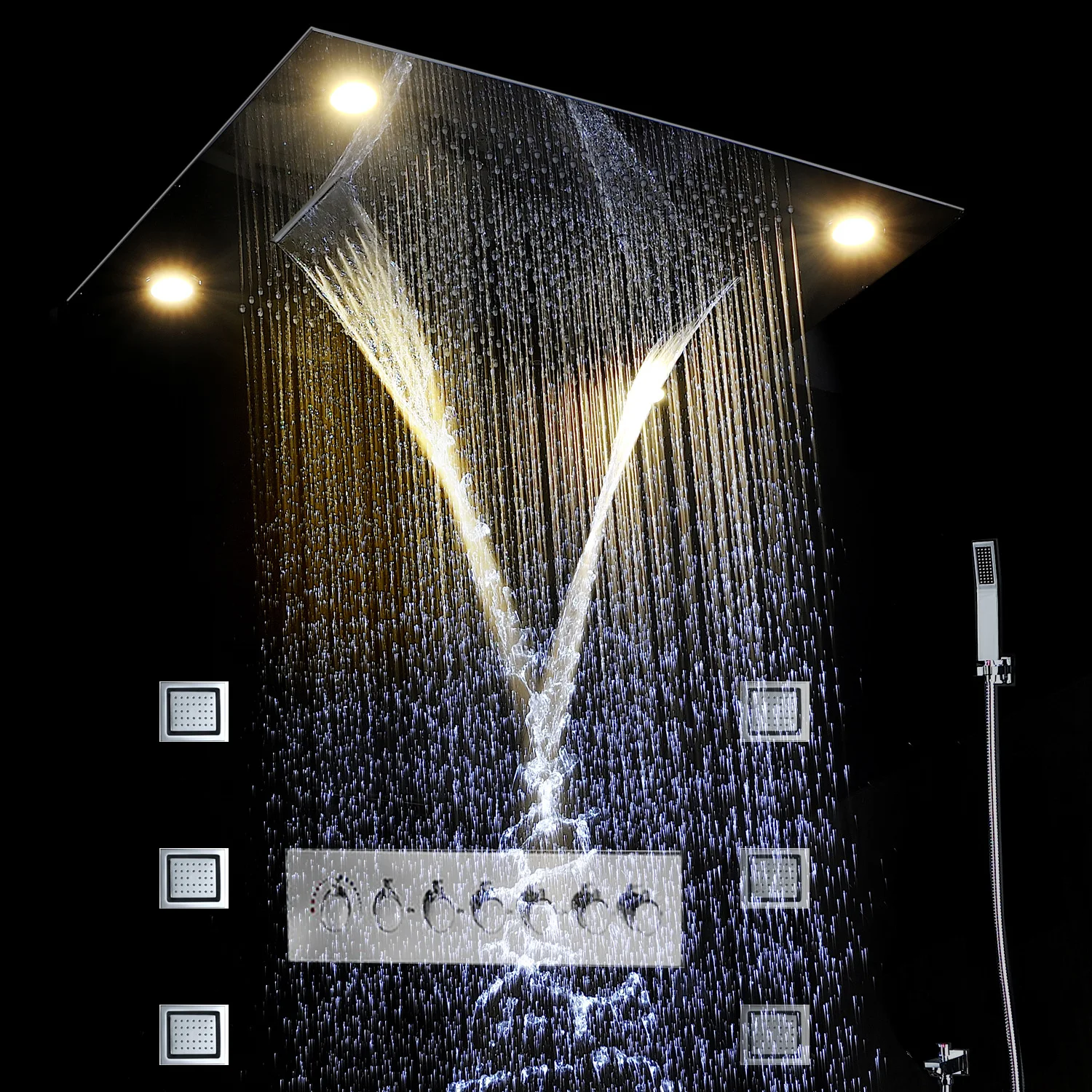 

Роскошный спрей для ванной очень большой 24 дюйма из нержавеющей стали, многофункциональный дождевой Душ «Водопад», душевой набор