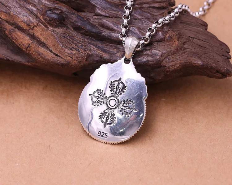 925 пробы Серебряный Vajra восемь триграммов для мужчин и женщин счастливый амулет