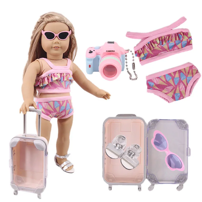 Супер доступная цена! 5 шт./компл. (купальник + чемодан +...) Подходящая 18-дюймовая