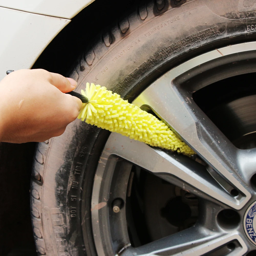 Автомобильные колеса щетка для мытья Пластик ручка автомобиля щеточка чистки