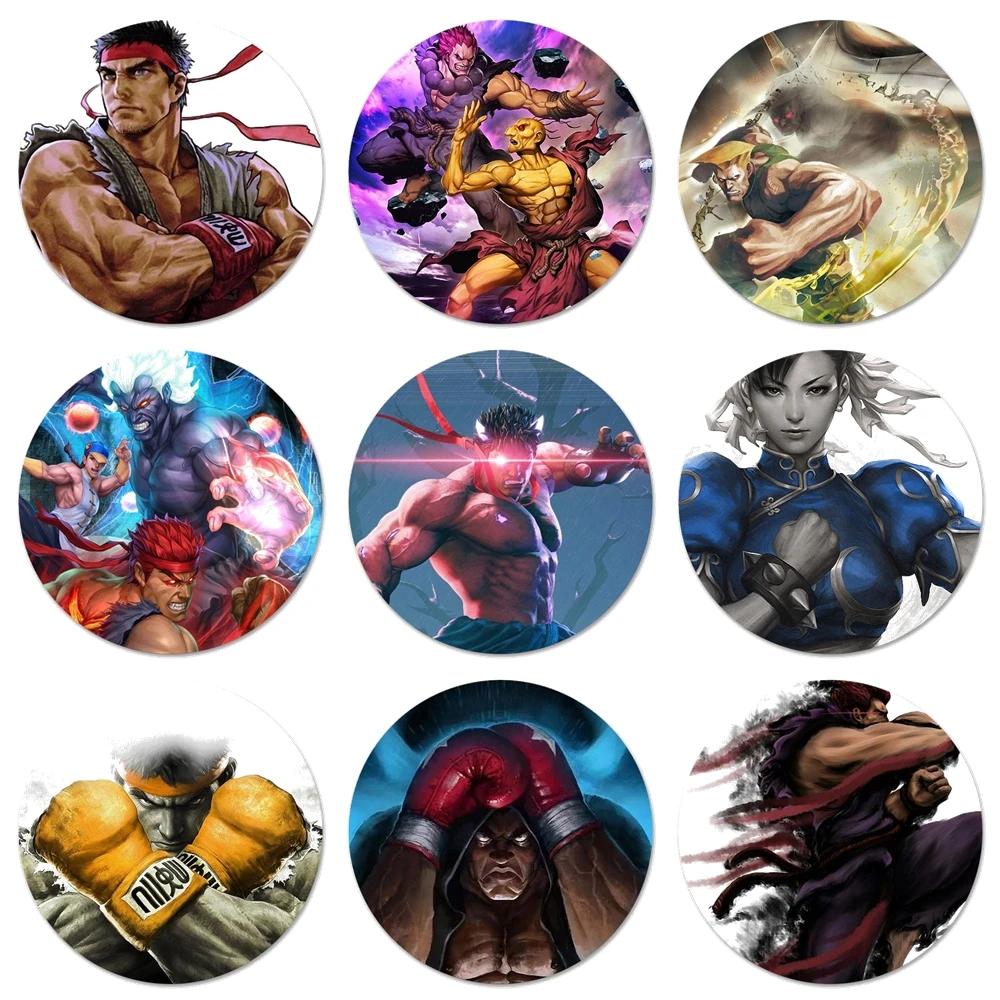 Game street fighters Icons Pins Badge Decoration Brooches Metal Badges For Backpack Decoration 58mm