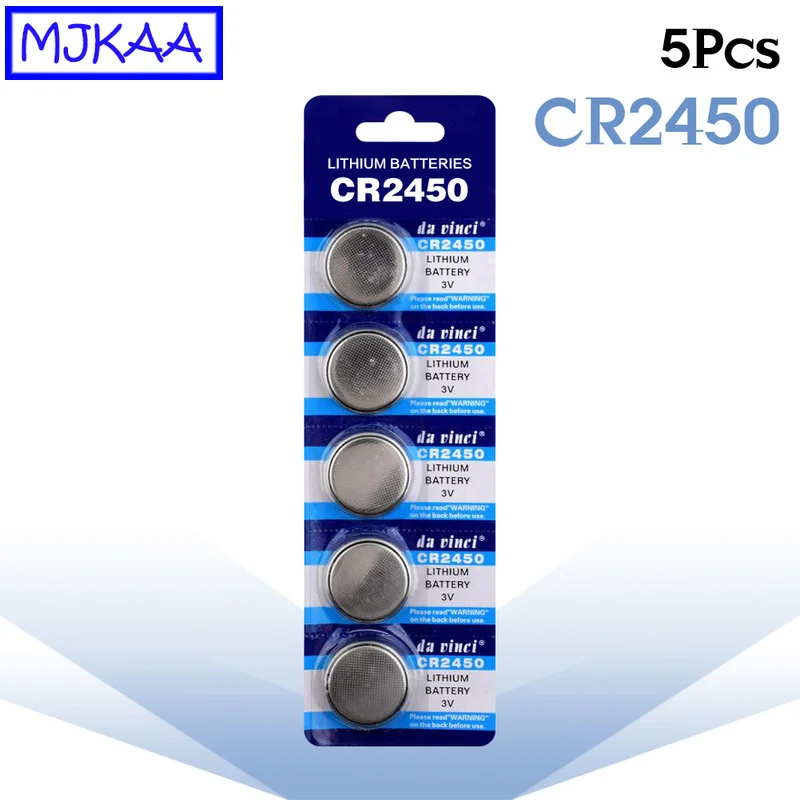 5 шт. Литиевые Батарейки MJKAA CR2450 3 в KCR2450 5029LC LM2450 батарейка для монет CR 2450 часов
