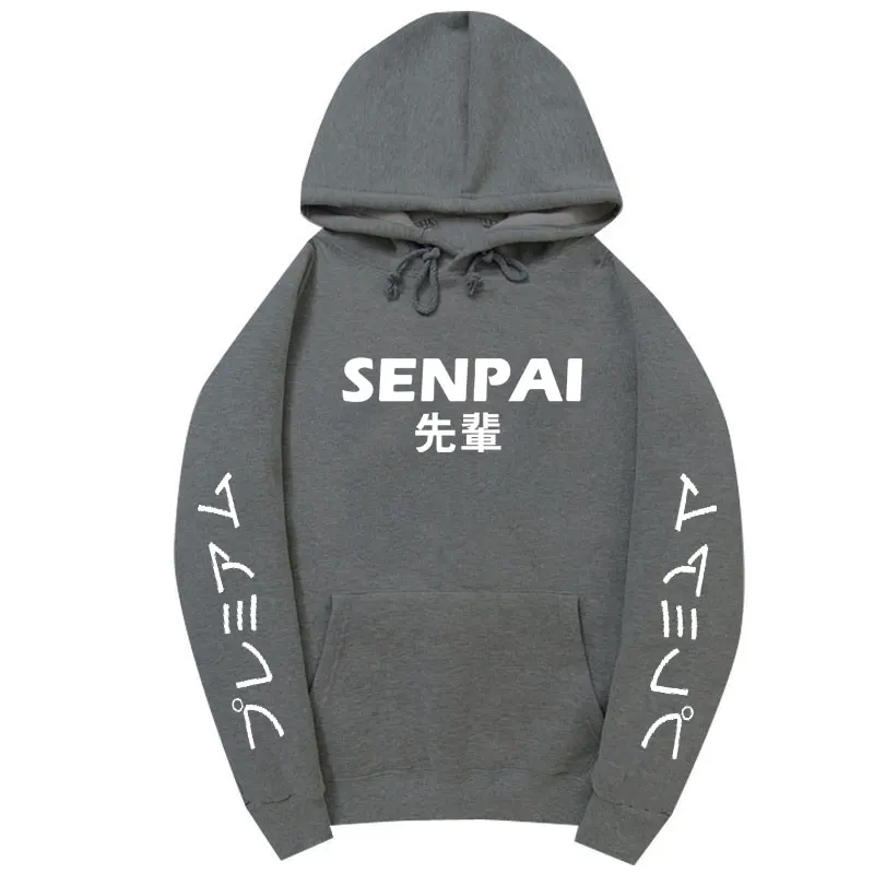 Dark gray MS431 Модная японская уличная одежда SENPAI, толстовка с капюшоном, несколько цветов, мужские и женские толстовки, пуловер, sudadera hombre - Цвет: Dark gray MS431