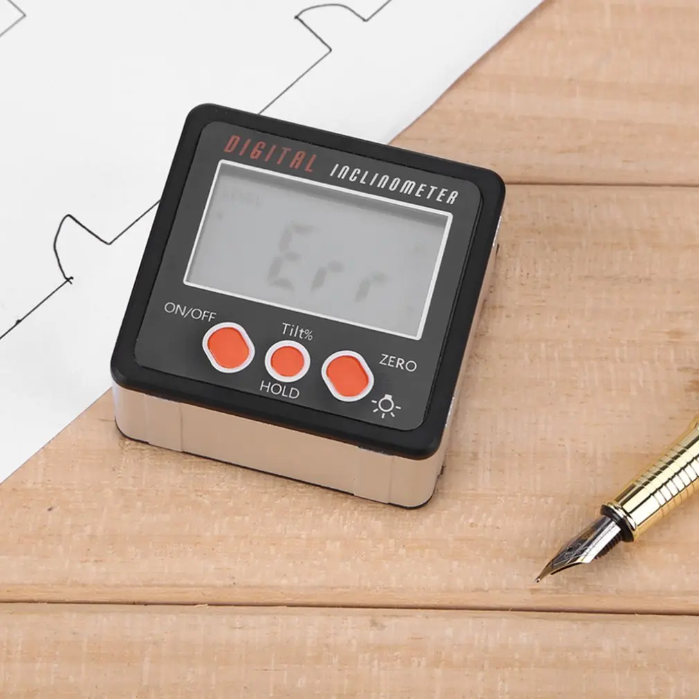 

Red Precision Digital Protractor Inclinometer Water Proof Level Box Digital Angle Finder Bevel Box With Magnet Base