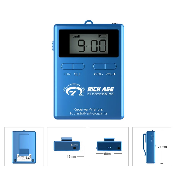 Беспроводной тур-гид Rich Age Rc8860 дальность действия до 180 м ручной 1 передатчик + 2