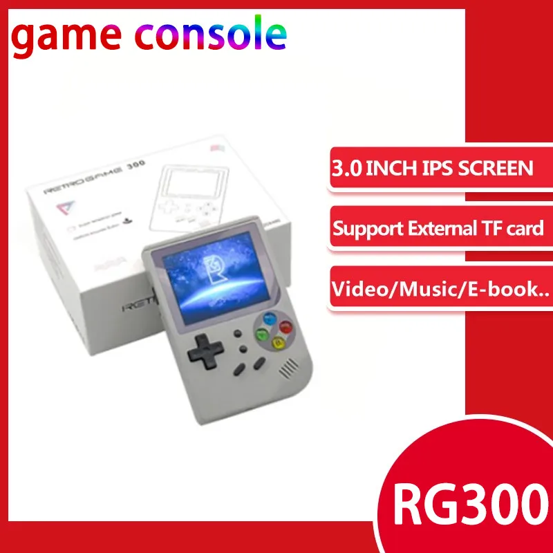 

RG300 Game 1200 In 1 Games MINI Portable Retro Video Console Handheld Game Players Boy 3.0 Inch Color LCD Screen Game Boy Newest