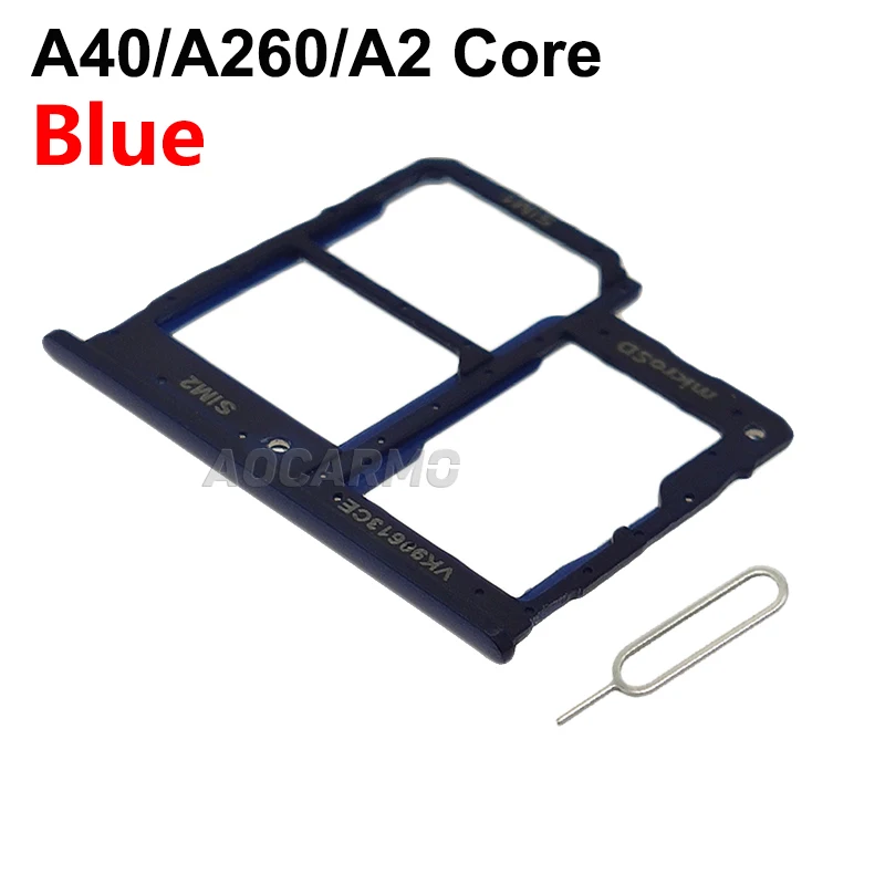 Aocarmo для Samsung Galaxy A40 / A260 A2 Core лоток Sim-карты MicroSD держатель Слот Запасная часть |