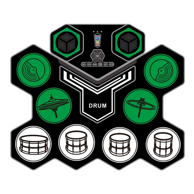 

Electronic Drum Set 9 Pads Rollup Practice Drum Set with Builtin Speaker Drum Pedals for Kids Teens and Adults