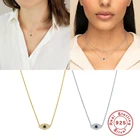 GS 925 стерлингового серебра в Корейском стиле Модные INS с клипсами Дурной глаз Бриллиантовая подвеска ожерелье для женщин и девочек Подарки вечерние ювелирные украшения ожерелье